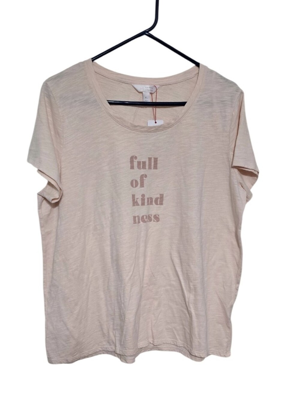 #838 Women's  Short Sleeve Tee - Light Peach "Full of Kindness"